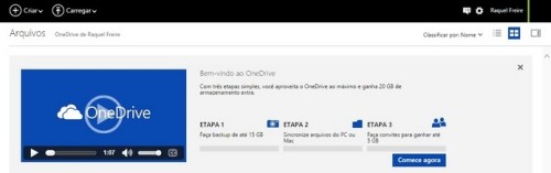 Espaço inicial do OneDrive pode ser aumentado gratuitamente (Foto: Reprodução/Raquel Freire)