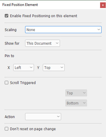 Método IN5 - Fixed Position Element -  InDesign e HTML5